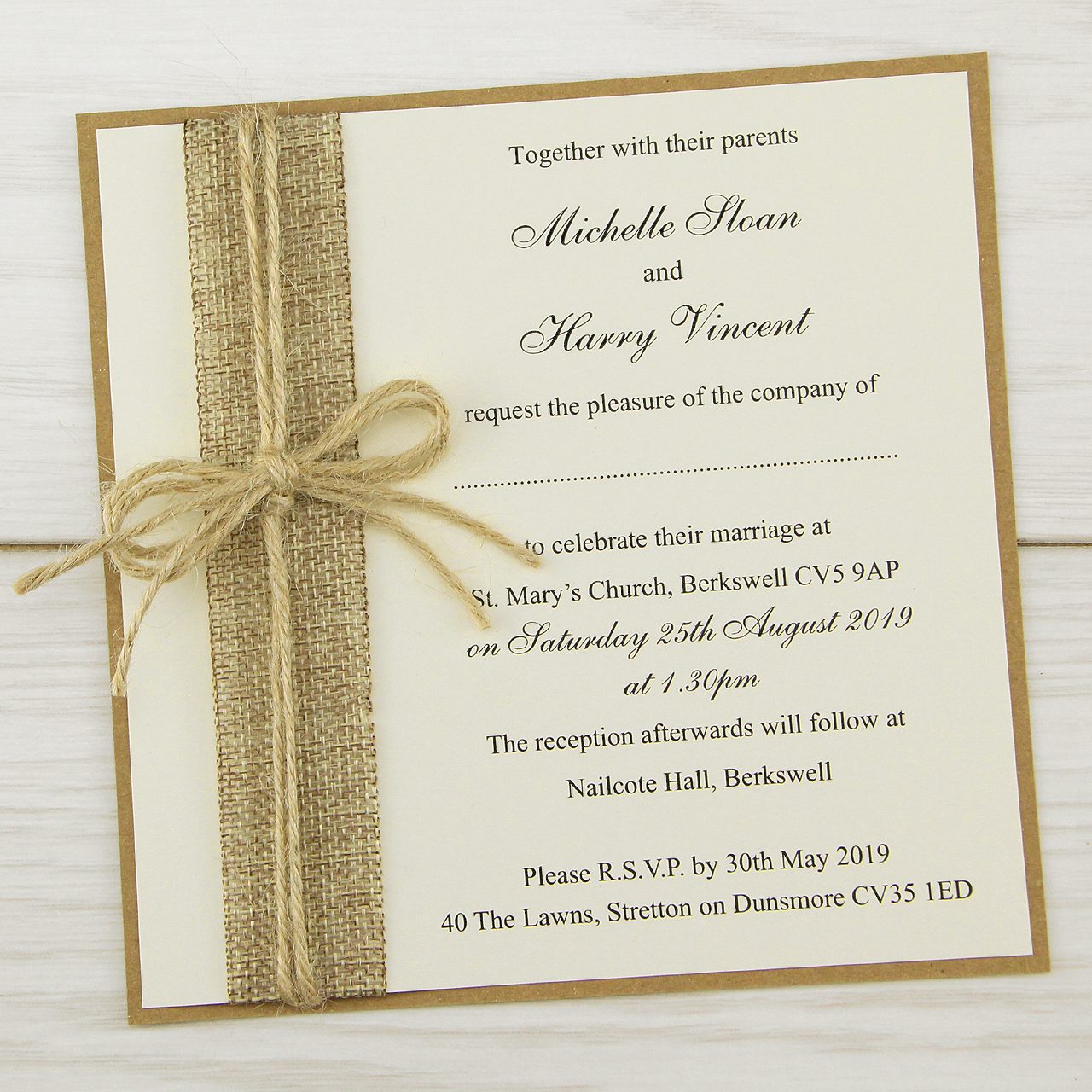 Rustic burap invite